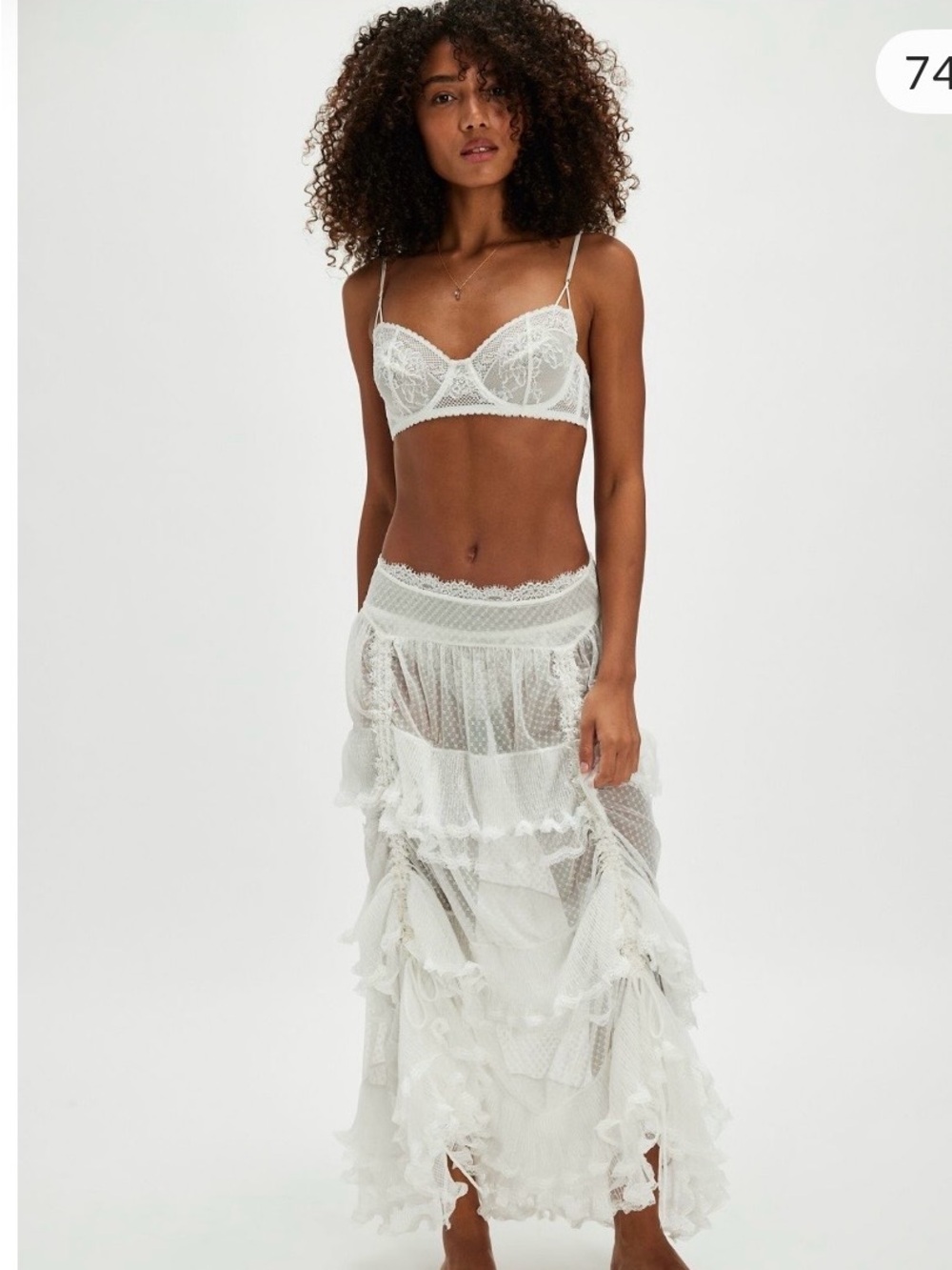 Free People Forever Young Half Slip Ivory Sheer Maxi Skirt Set